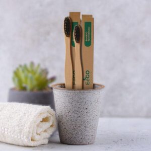 100% Biodegradable Bamboo Toothbrush with Soft Charcoal-activated Bristles - For Kids