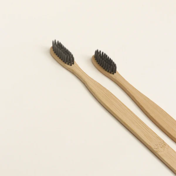 100% Biodegradable Bamboo Toothbrush with Soft Charcoal-activated Bristles - For Adults - Image 2