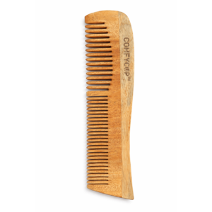Comfycup Bina Neem Wood Anti-Static Hair Comb (Wide & Fine Tooth)