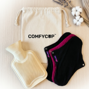 Organic Cotton Cloth Pad & Hot Water Bag Combo Kit - Essential Period Relief Set