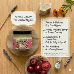 Natural Nipple Cream for Cracked Nipples – Kokum Butter & Virgin Coconut Oil (20g) | Lanolin-Free