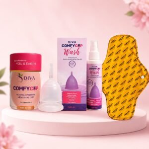 Comfycup Ultimate Menstrual Hygiene Kit - Menstrual Cup + Wash + Lightflow Pad